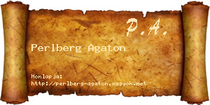 Perlberg Agaton névjegykártya